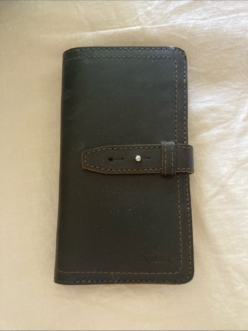 Dark Brown Leather Strap Wallet